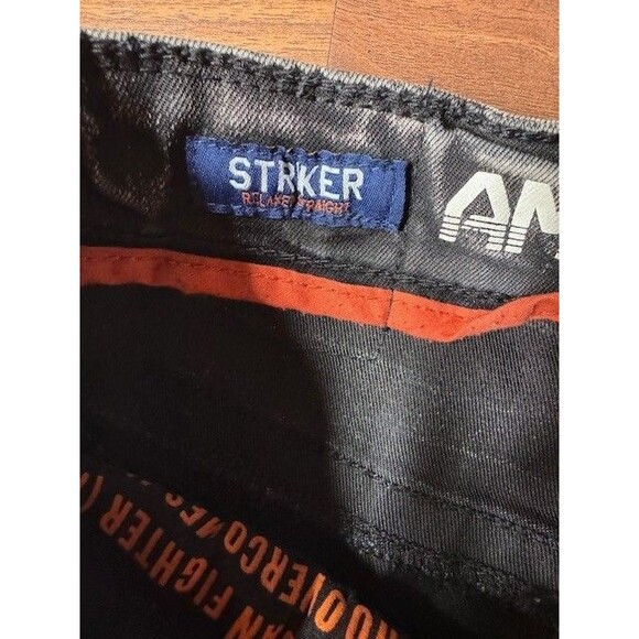 American Fighter Striker Jeans Mens 31 (31x33) Black Relaxed Straight Distressed - Picture 6 of 16
